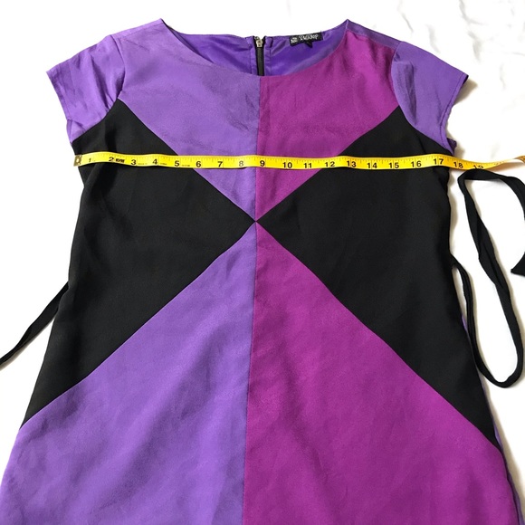 BeBop Color Block Cap Sleeves Belted Dress Size Small - Picture 6 of 9